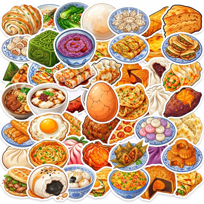 50 шт. наклеек с изображением  – обзор и цена Food Or Snacks